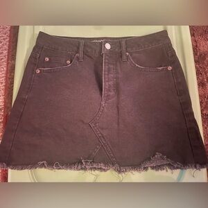 High rise black American eagle outfitters jean mini skirt.